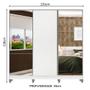 Imagem de Guarda Roupa Casal 100% MDF Madesa Zurique 3 Portas de Correr com Espelhos com Pés - Branco