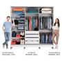 Imagem de Guarda Roupa Casal 100% MDF Madesa Zurique 3 Portas de Correr com Espelhos com Pés - Branco
