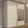 Imagem de Guarda-Roupa Casal 2 Portas 2 Gavetas com Espelho 100% Mdf Off White Tw602e - Dalla Costa