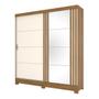 Imagem de Guarda-Roupa Casal 2 Portas 3 Gavetas com Espelho B352 Nature/Off White - Briz