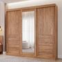 Imagem de Guarda-Roupa Casal 235cm 3 Portas de Correr com Espelho 100% MDF Boston Espresso Móveis