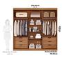 Imagem de Guarda-Roupa Casal 235cm 3 Portas de Correr com Espelho 100% MDF Boston Espresso Móveis