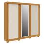 Imagem de Guarda-roupa Casal 243cm 3 Portas de Correr com Espelho Flex Color 100% Mdf Amarílis Espresso Móveis