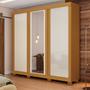 Imagem de Guarda-roupa Casal 243cm 3 Portas de Correr com Espelho Flex Color 100% Mdf Amarílis Espresso Móveis