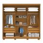 Imagem de Guarda-roupa Casal 243cm 3 Portas de Correr com Espelho Flex Color 100% Mdf Amarílis Espresso Móveis