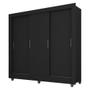 Imagem de Guarda Roupa Casal 3 Portas 1 Gav Betina Preto Fosco- Moveis Arapongas