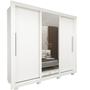 Guarda-roupa Casal 3 Portas 1 Porta Espelhada com Pés Milão Yescasa 100% MDF Imagem de Guarda-roupa Casal 3 Portas 1 Porta Espelhada com Pés Milão Yescasa 100% MDF