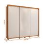 Imagem de Guarda Roupa Casal 3 Portas De Correr 255 cm Nature Off White Flex Monique Shop JM