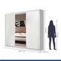 Imagem de Guarda Roupa Casal 3 Portas de Correr 4 Gavetas e 3 Espelhos Barcelona Minastex