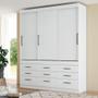 Imagem de Guarda Roupa Casal 3 Portas de Correr 9 Gavetas Click