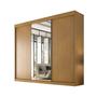 Imagem de Guarda Roupa Casal 3 Portas de Correr com Espelho Central 6 Gavetas Garibaldi 100% MDF