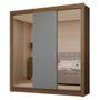 Imagem de Guarda-Roupa Casal 3 Portas de Correr com Espelhos 2 Gavetas Rustic/Cinza Sublime Madesa