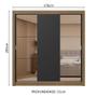 Imagem de Guarda-Roupa Casal 3 Portas de Correr com Espelhos 2 Gavetas Rustic/Preto Sublime Madesa