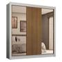 Imagem de Guarda-Roupa Casal 3 Portas de Correr com Espelhos 4 Gavetas Branco/Rustic Sublime Plus Madesa