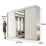 Imagem de Guarda Roupa Casal 3 Portas de Correr Espelho Inteiro Central 6 Gavetas Garibaldi 100% MDF - Valverde