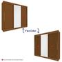 Imagem de Guarda-Roupa Casal 3 Portas Deslizantes e 4 Gavetas C/ Espelho - Gelius Royale - Flex-Castanho/Ripado 3D
