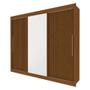 Imagem de Guarda-Roupa Casal 3 Portas Deslizantes e 4 Gavetas C/ Espelho - Gelius Royale - Flex-Castanho/Ripado 3D
