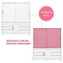 Imagem de Guarda Roupa Casal 3 Portas e 6 Gavetas 1.89m Branco Rosa Flex Haven Shop Jm