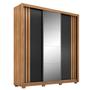 Imagem de Guarda Roupa Casal 3 Portas Moema com Pés e Espelho Amendola Touch/Nude Preto Prime Tx Flex - Demóbile