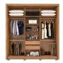 Imagem de Guarda Roupa Casal 3 Portas Moema com Pés e Espelho Amendola Touch/Nude Preto Prime Tx Flex - Demóbile