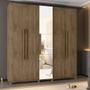 Imagem de Guarda-Roupa Casal 5 Portas com Espelho e Sapateira com 3 Gavetas Munique Rv Móveis Freijo
