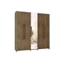 Imagem de Guarda-Roupa Casal 5 Portas com Espelho e Sapateira com 3 Gavetas Munique Rv Móveis Freijo