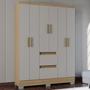 Imagem de Guarda Roupa Casal 6 Portas 135 cm 949 Damasco Off White POQQ