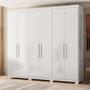 Imagem de Guarda Roupa Casal 6 Portas 2 Gavetas 4 Prateleiras Venice com Pés Branco - Demóbile