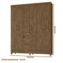 Imagem de Guarda Roupa Casal 6 Portas 3 Gavetas Castanho Wood Itatiba Moval