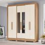 Imagem de Guarda Roupa Casal 6 Portas 3 Gavetas com Espelho B366 Nature/Off White - Briz