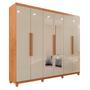 Imagem de Guarda-roupa Casal 6 Portas 4 Gavetas com Espelho com Pés Atlanta 100% MDF