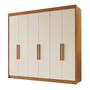 Imagem de Guarda Roupa Casal 6 Portas 4 Gavetas Miami 100% Mdf Cinamomo/Off White