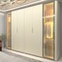 Imagem de Guarda-roupa Casal 6 Portas com 2 Portas Reflecta com Pés com Led Innova 100% MDF