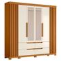 Imagem de Guarda Roupa Casal 6 Portas Com Espelho 240cm Doble Cinamomo/Off White - Albatroz