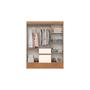 Imagem de Guarda Roupa Casal 6 Portas de Abrir e 2 Gavetas c/ Espelho Briz BS04 Nature/Off White - Henn