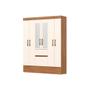 Imagem de Guarda Roupa Casal 6 Portas de Abrir e 2 Gavetas c/ Espelho Briz BS04 Nature/Off White - Henn