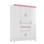 Imagem de Guarda Roupa Casal 6 Portas Ecom II Branco/Rosa Flex Baby Home-Demóbile