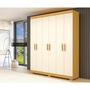 Imagem de Guarda Roupa Casal 6 Portas Lana Nature/Off White ACP Móveis 100%MDF