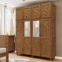 Imagem de Guarda-Roupa Casal 8 Portas 3 Gavetas Internas com Espelho Grécia em Madeira Imbuia - Cavazotto