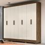 Imagem de Guarda Roupa Casal 8 Portas 4 Gavetas 236cm Ágata M07 Castanho Wood/Off White - Mpozenato