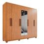 Imagem de Guarda-roupa Casal 8 Portas 4 Gavetas com Espelho com Pés Montreal 100% MDF