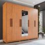 Imagem de Guarda-roupa Casal 8 Portas 4 Gavetas com Espelho com Pés Montreal 100% MDF