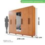Imagem de Guarda-roupa Casal 8 Portas 4 Gavetas com Espelho com Pés Montreal 100% MDF