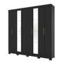 Imagem de Guarda Roupa Casal 8 Portas 4 Gavetas Com Espelho Paris Casa 812 Preto Hp