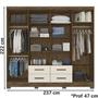 Imagem de Guarda Roupa Casal 8 Portas 9413 Castanho Wood Off White Moval