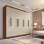 Imagem de Guarda Roupa Casal 8 Portas e 04 Gavetas Milano Premium Cinamomo/Off White Imop