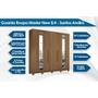 Imagem de Guarda Roupa Casal 8 Portas e 4 Gavetas c/Espelho e Pés Master New 8.4 jatoba/Areia - Santos Andirá
