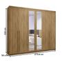 Imagem de Guarda-Roupa Casal Alfa Magestic 6 Portas 6 Gavetas 100% Mdf com Espelho Nature - Pnr Móveis