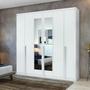 Imagem de Guarda-Roupa Casal Alonzo 6 Portas 4 Gavetas Com Espelho Branco