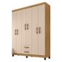 Imagem de Guarda Roupa Casal Ambiente Modena 6 Portas Carvalho Americano Off White - Incorplac